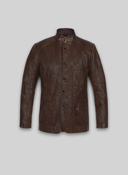 Wrinkled Brown Hugh Jackman Real Steel Leather Jacket