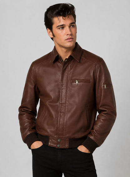 Hunter Bomber Leather Jacket