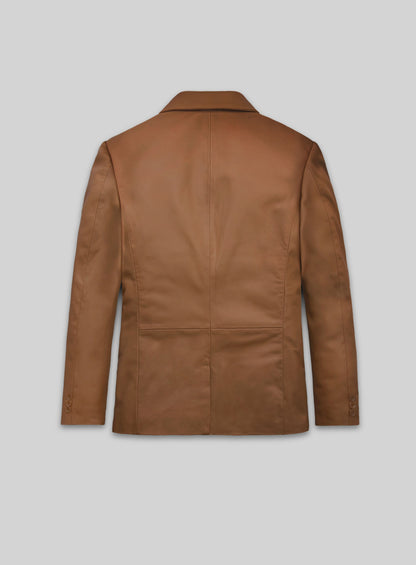 Hunter Tan Lambskin Leather Blazer