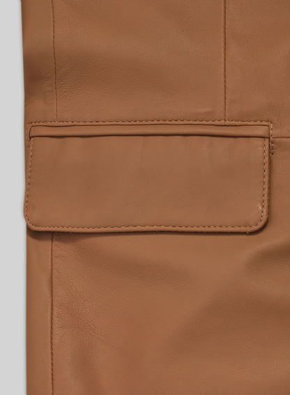 Hunter Tan Lambskin Leather Blazer