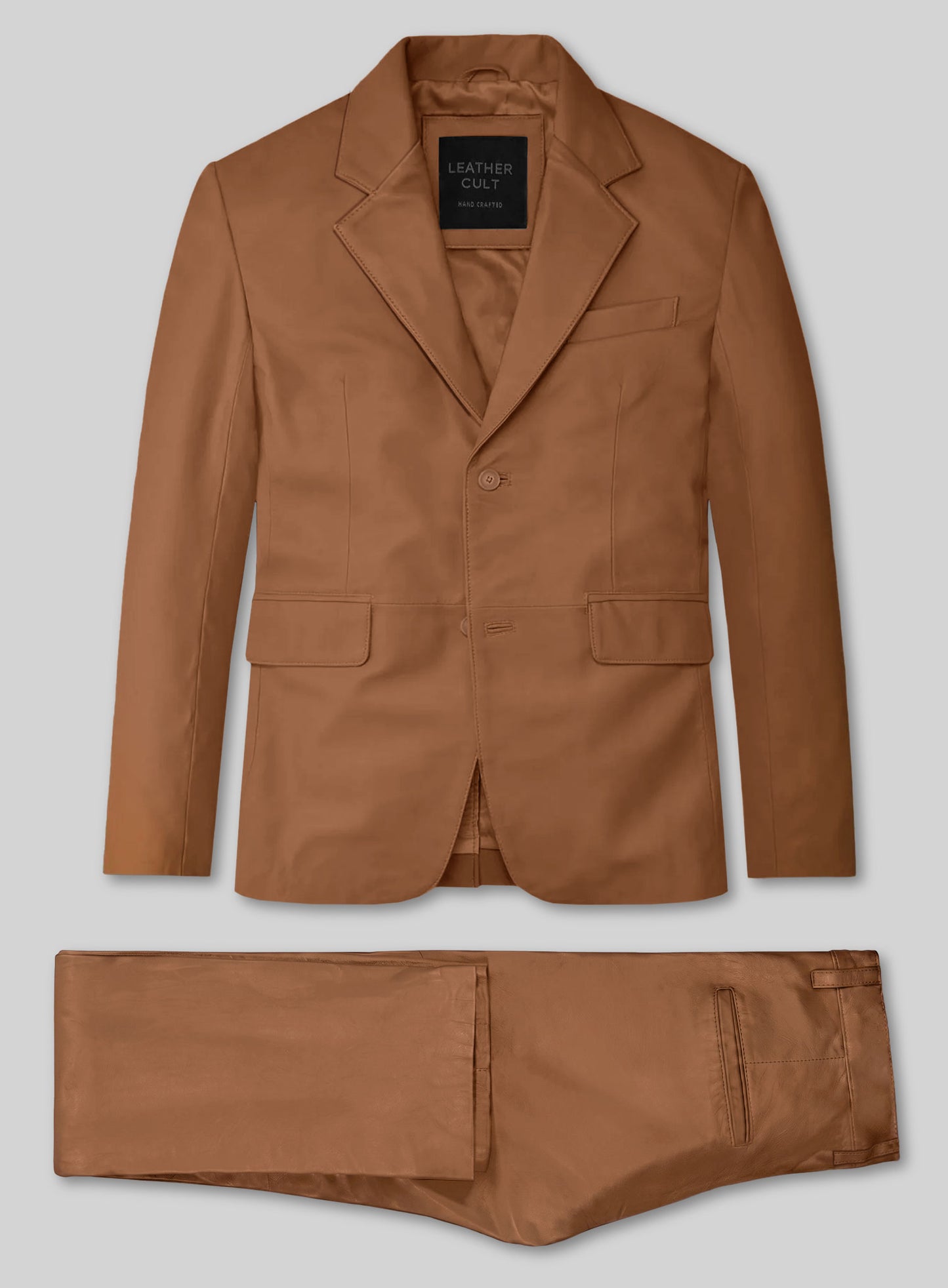 Hunter Tan Lambskin Leather Suit