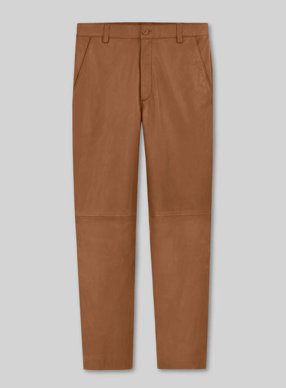 Hunter Tan Lambskin Leather Suit