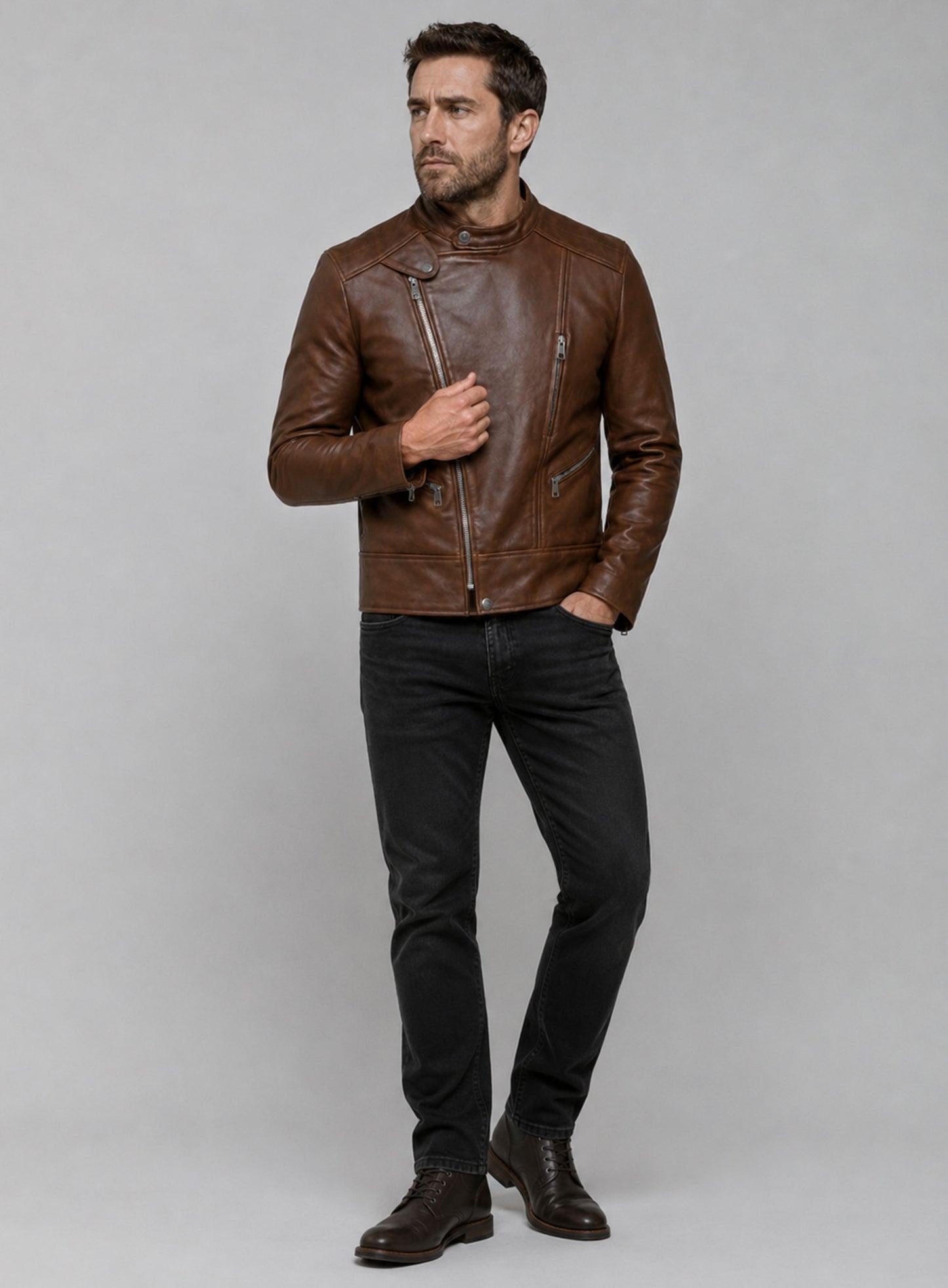 In the Grey movie Jake Gyllenhaal Leather Jacket