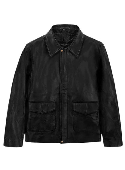 Black Indiana Jones Leather Jacket- XXL Regular - LeatherCult