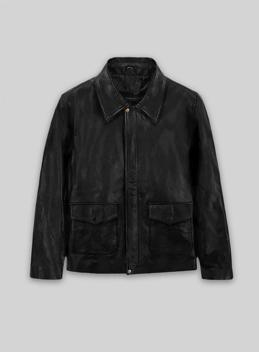 Black Indiana Jones Leather Jacket- XXL Regular