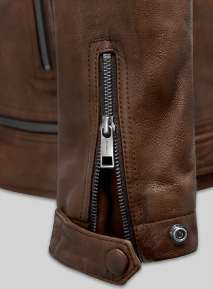 Ironwood Spanish Brown Biker Leather Jacket