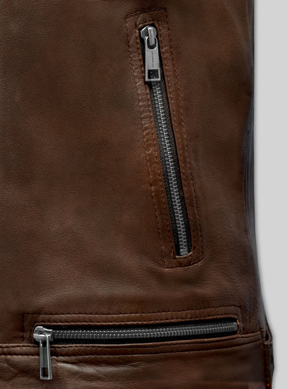 Ironwood Spanish Brown Biker Leather Jacket