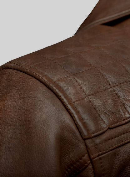Ironwood Spanish Brown Biker Leather Jacket