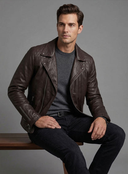 Ironwood Brown Biker Leather Jacket