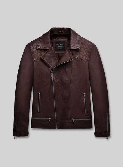 Ironwood Burgundy Biker Leather Jacket