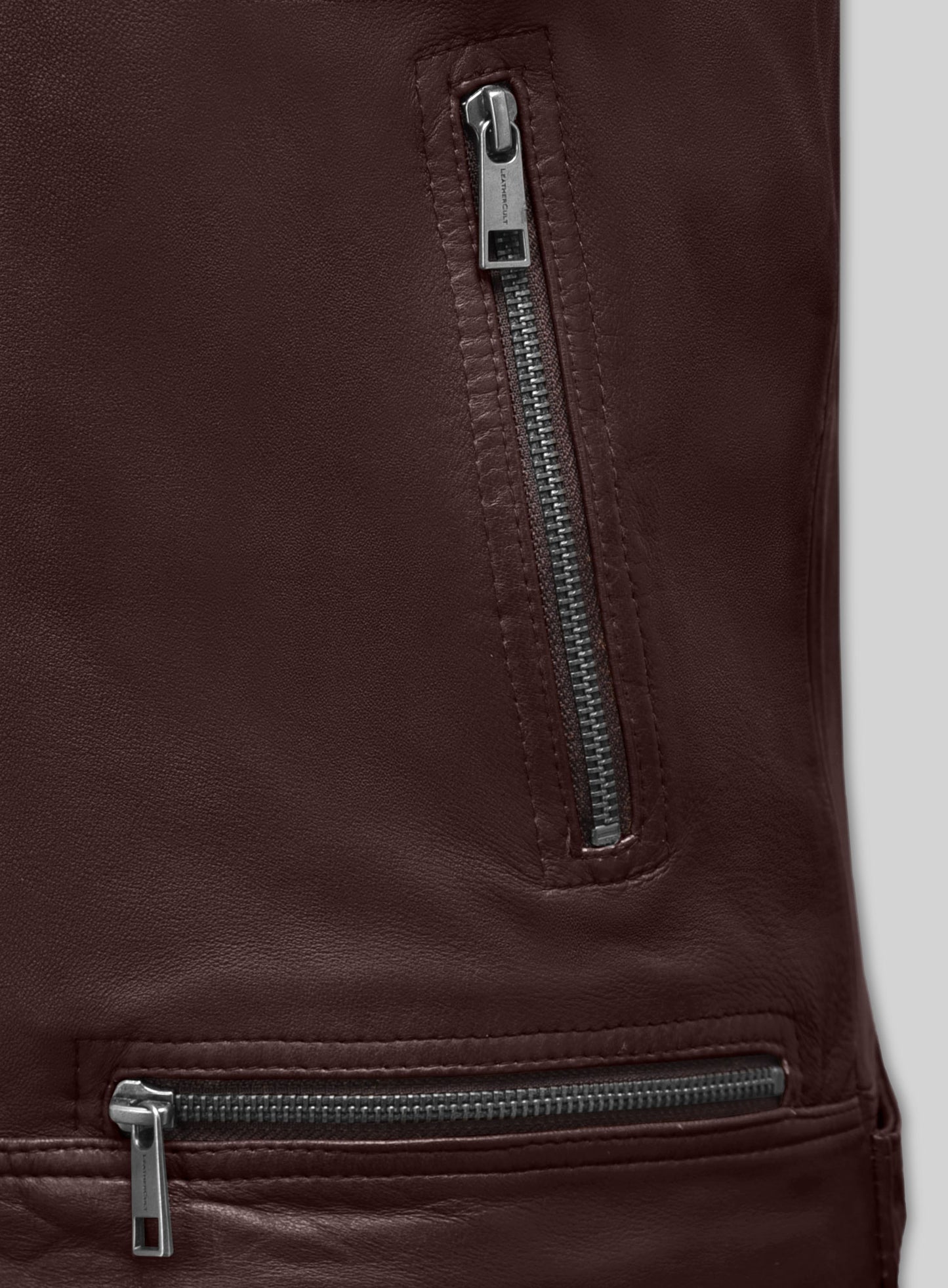 Ironwood Burgundy Biker Leather Jacket