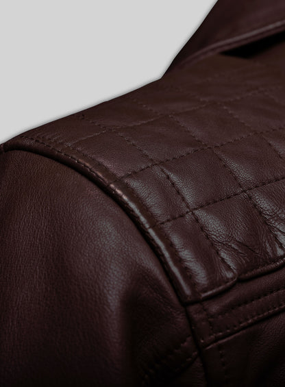 Ironwood Burgundy Biker Leather Jacket