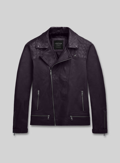 Ironwood Purple Biker Leather Jacket
