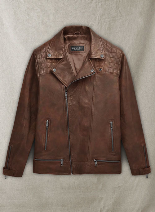 Ironwood Spanish Brown Biker Leather Jacket - LeatherCult