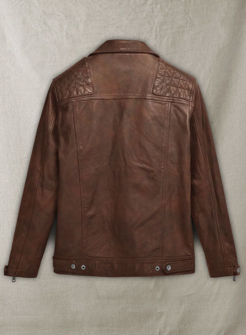 Ironwood Spanish Brown Biker Leather Jacket - LeatherCult