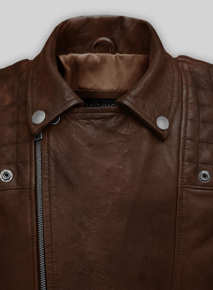 Ironwood Spanish Brown Biker Leather Jacket