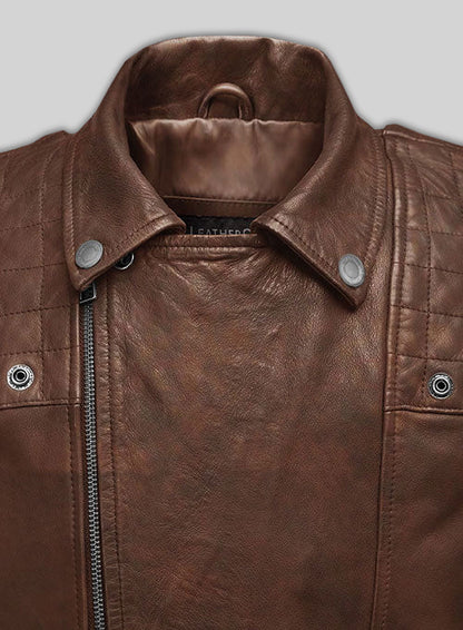 Ironwood Spanish Brown Biker Leather Jacket