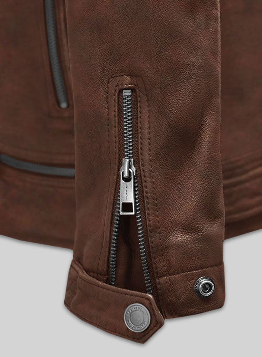 Ironwood Spanish Brown Biker Leather Jacket