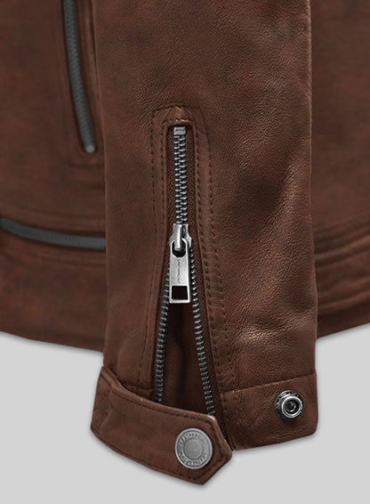 Ironwood Spanish Brown Biker Leather Jacket