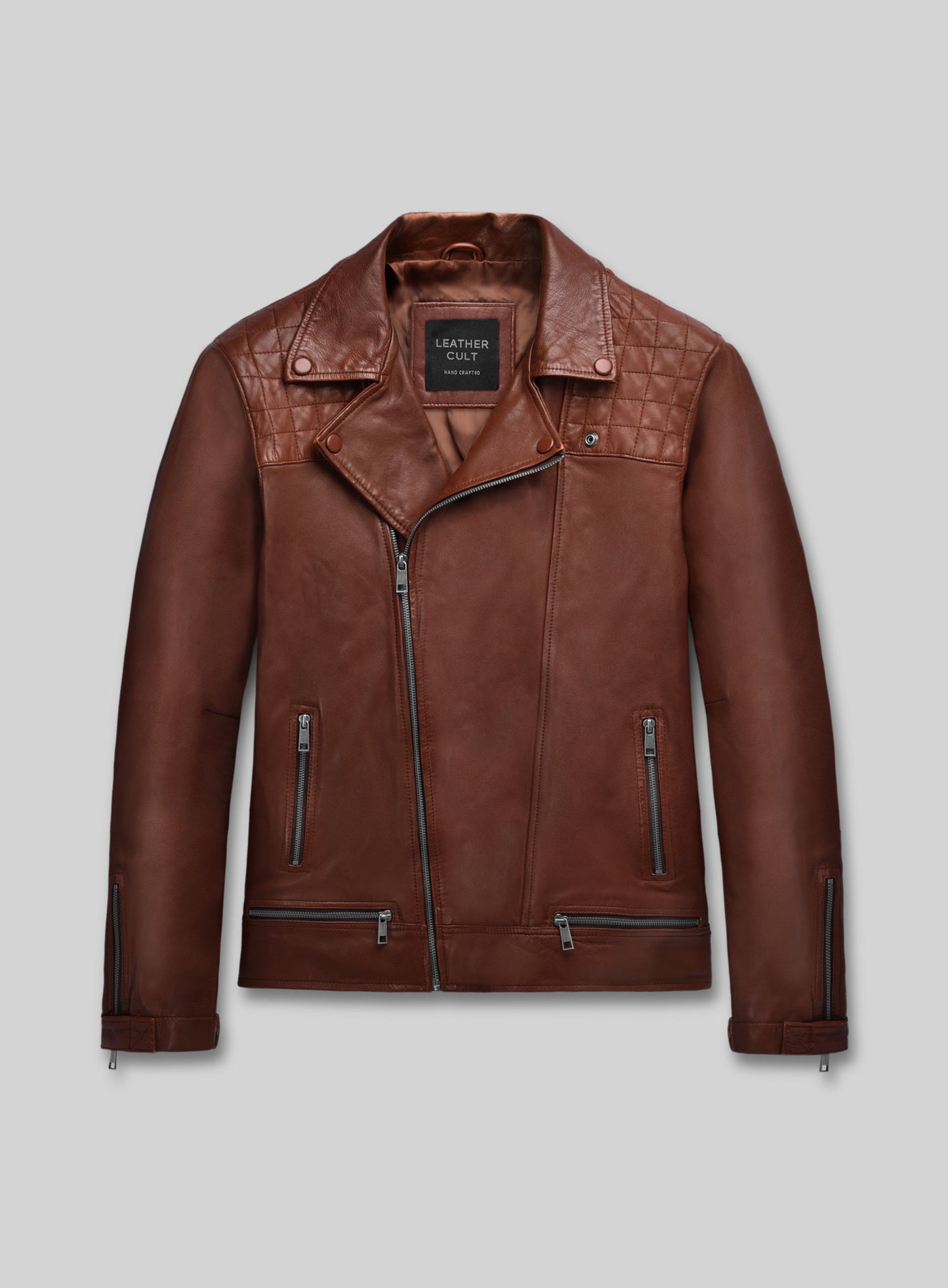Ironwood Tan Biker Leather Jacket