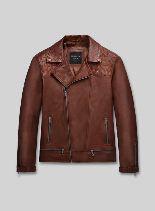 Ironwood Tan Biker Leather Jacket
