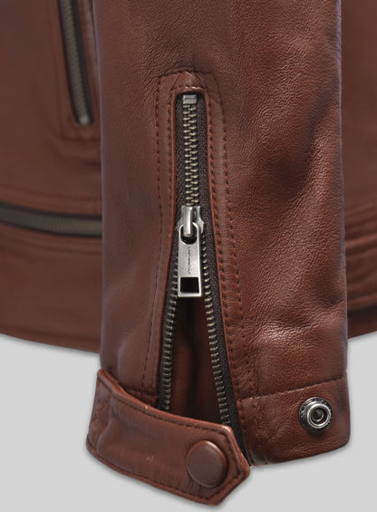 Ironwood Tan Biker Leather Jacket