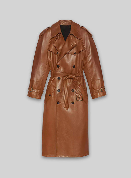 Ivy Leather Long Coat