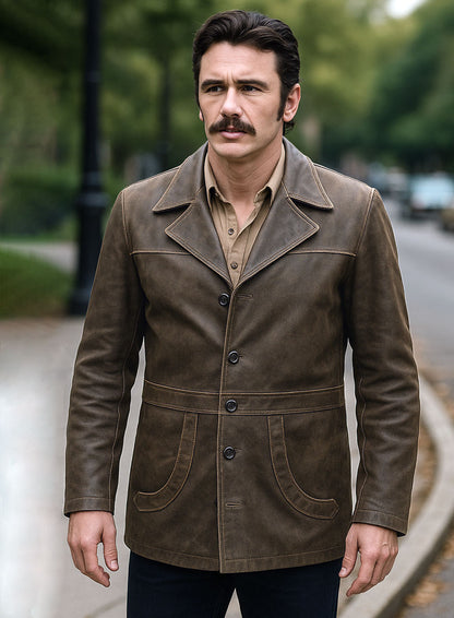 James Franco The Deuce Leather Trench Coat