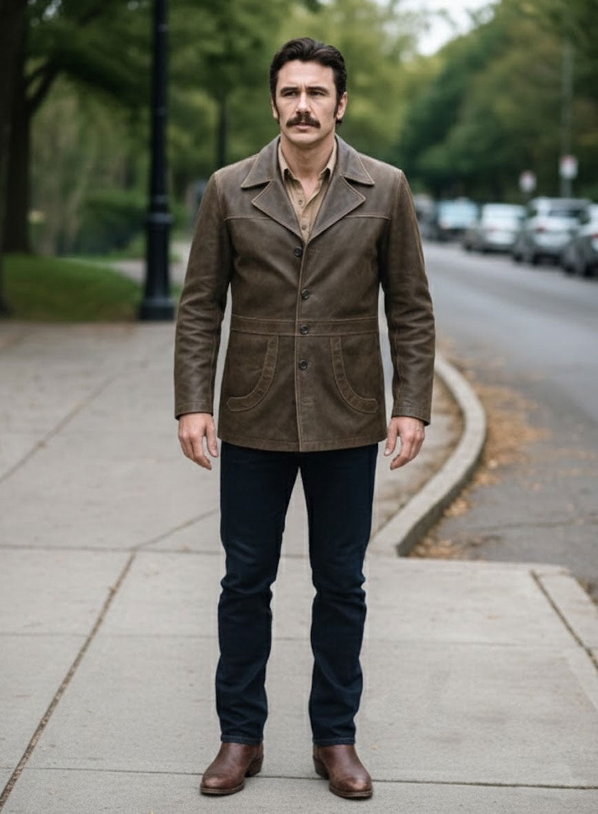 James Franco The Deuce Leather Trench Coat