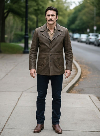 James Franco The Deuce Leather Trench Coat