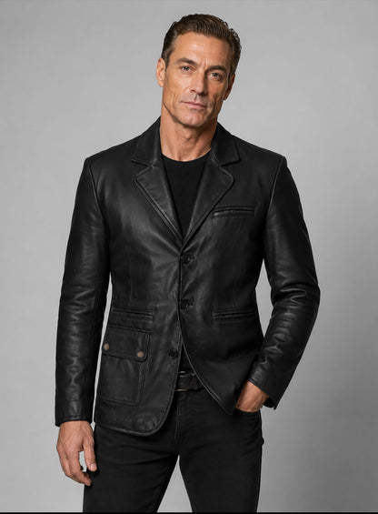Jean-Claude Van Damme Until Death Leather Blazer