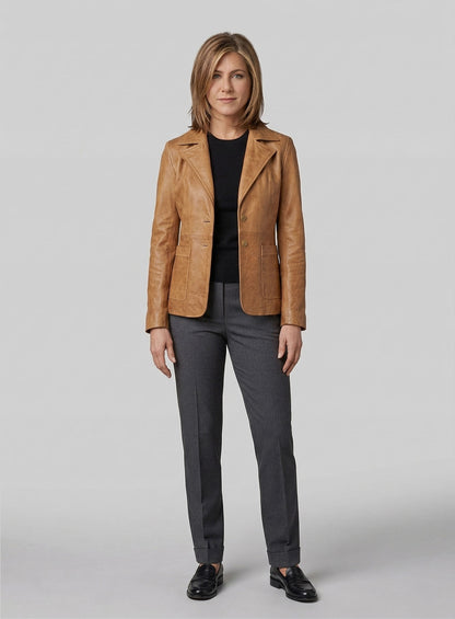 Jennifer Aniston Friends Season 5 Leather Blazer