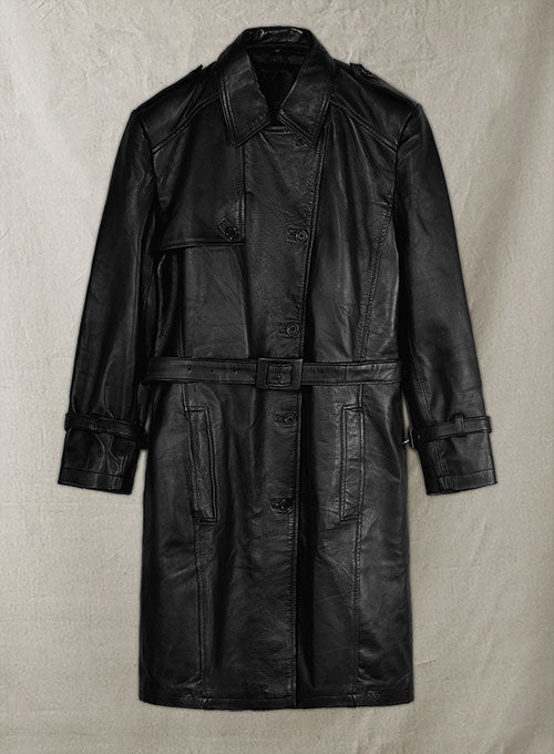 Jennifer Lopez Hustlers Leather Trench Coat - LeatherCult