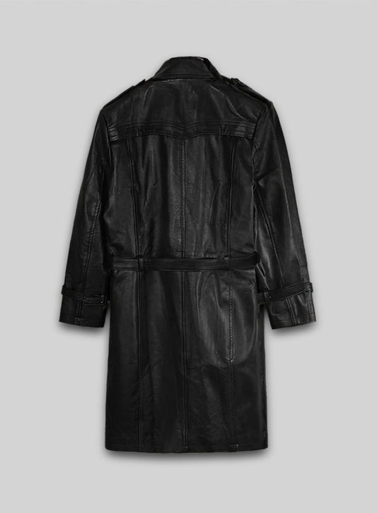 Jennifer Lopez Hustlers Leather Trench Coat