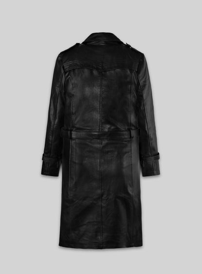 Jennifer Lopez Hustlers Leather Trench Coat