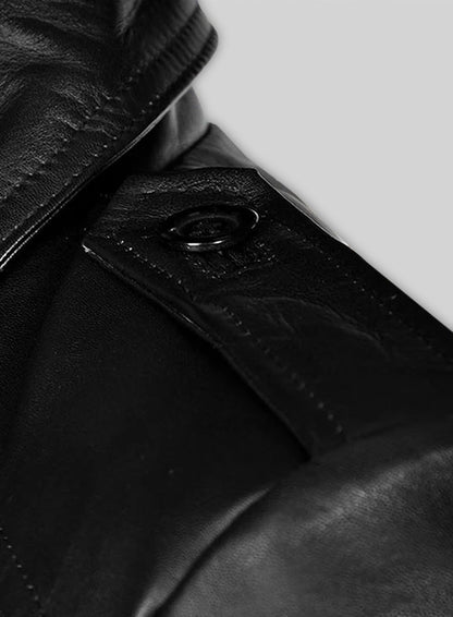 Jennifer Lopez Hustlers Leather Trench Coat