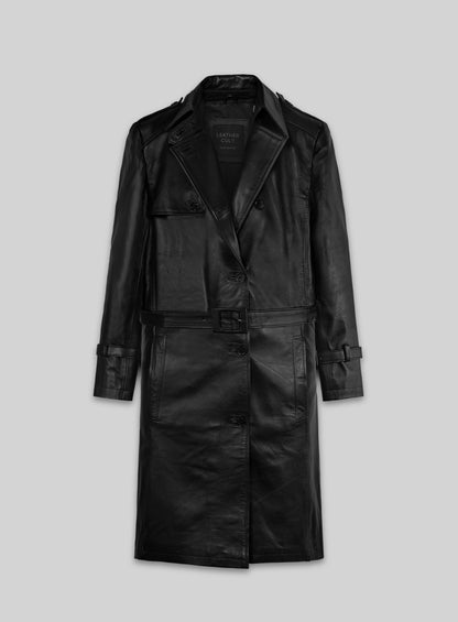 Jennifer Lopez Hustlers Leather Trench Coat