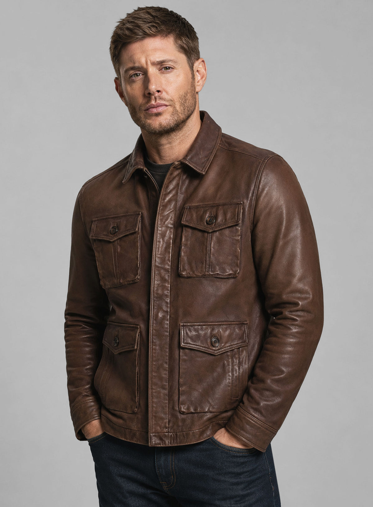 Jensen Ross Ackles Supernatural Season 7 Leather Jacket