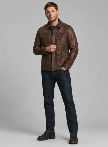 Jensen Ross Ackles Supernatural Season 7 Leather Jacket