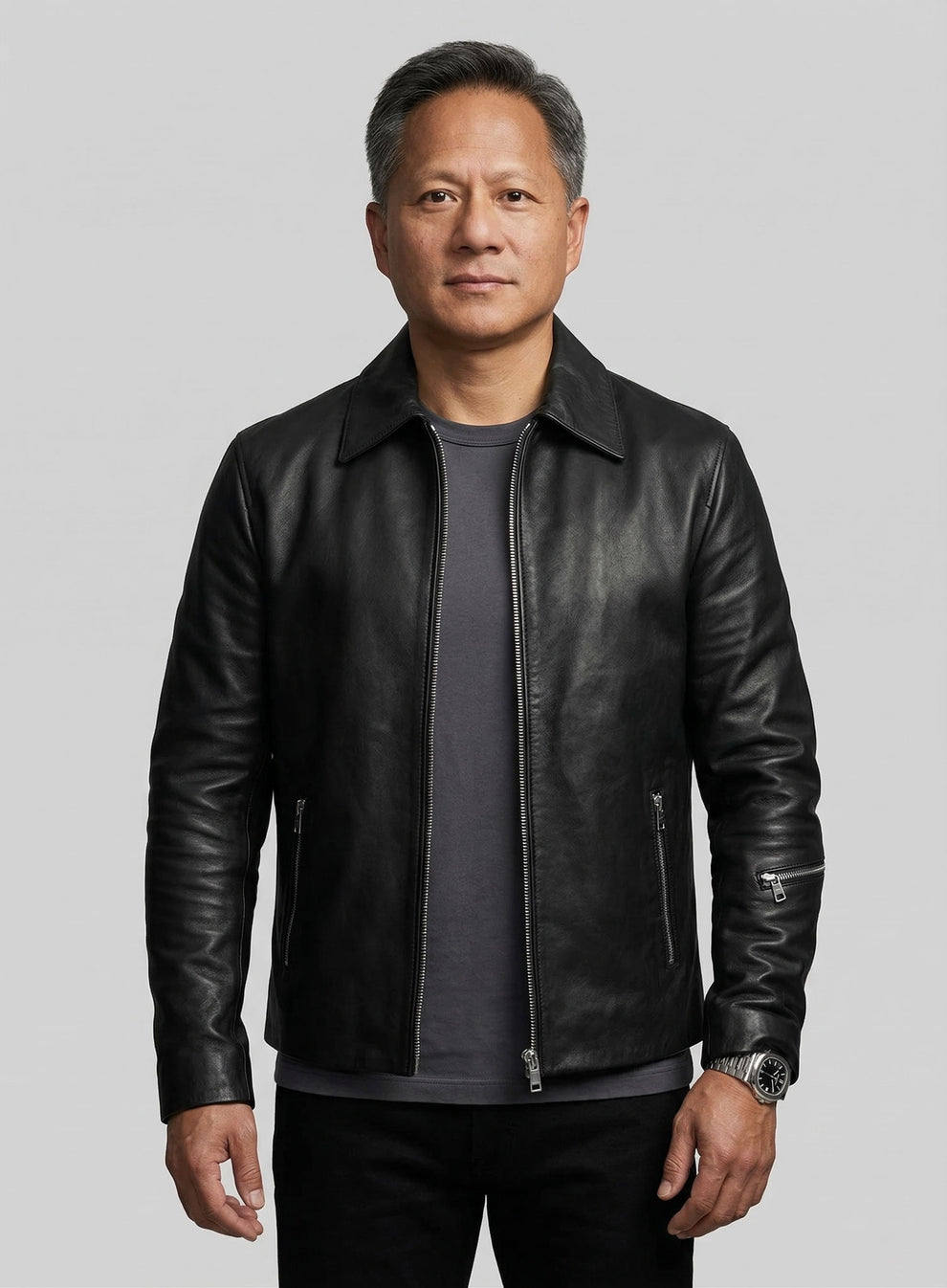 Jensen Huang Leather Jacket – LeatherCult