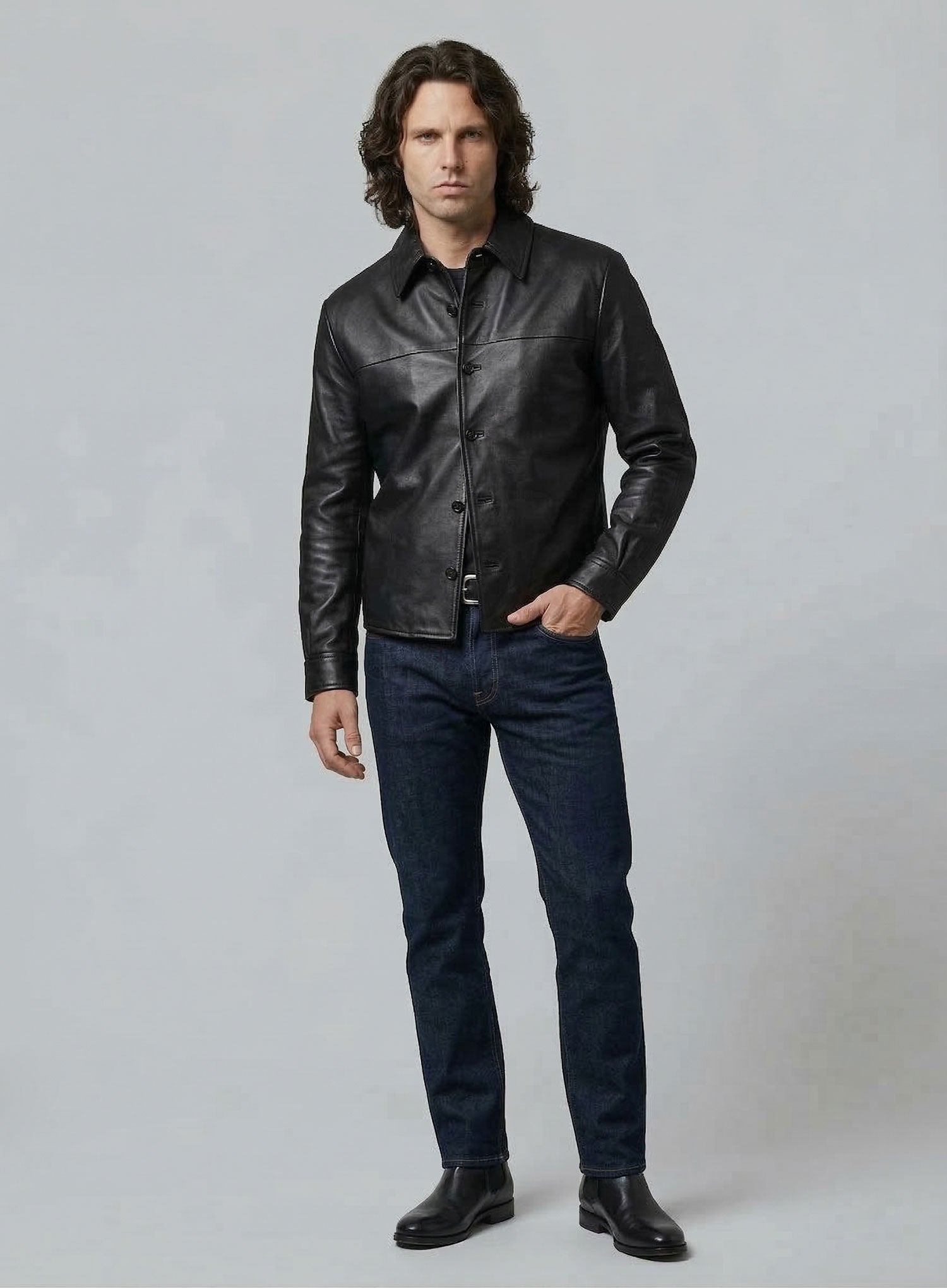 Jim Morrison Classic Leather Shirt – LeatherCult