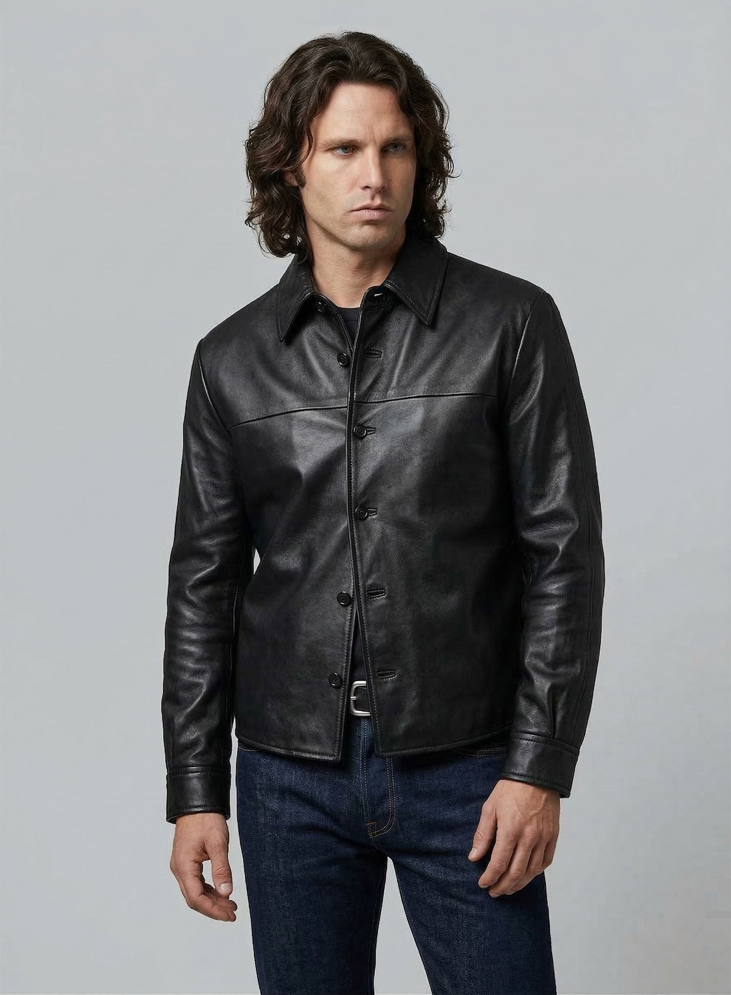 Jim Morrison Classic Leather Shirt – LeatherCult