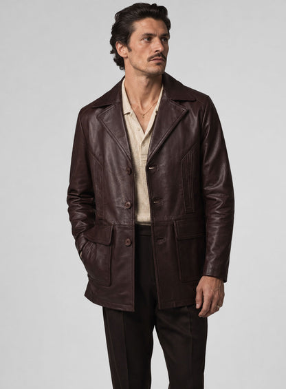 Johnny Depp Donnie Brasco Leather Blazer