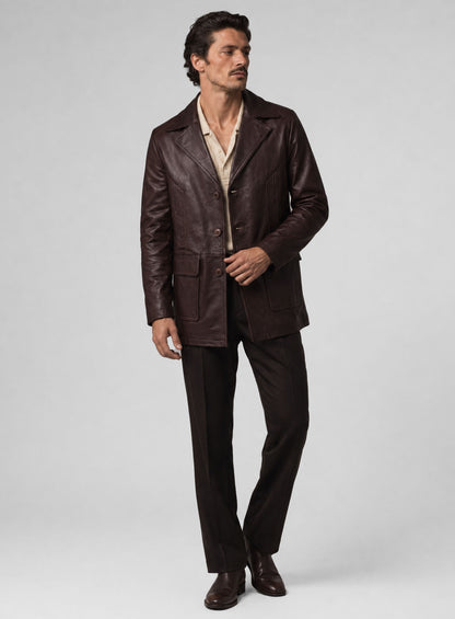 Johnny Depp Donnie Brasco Leather Blazer