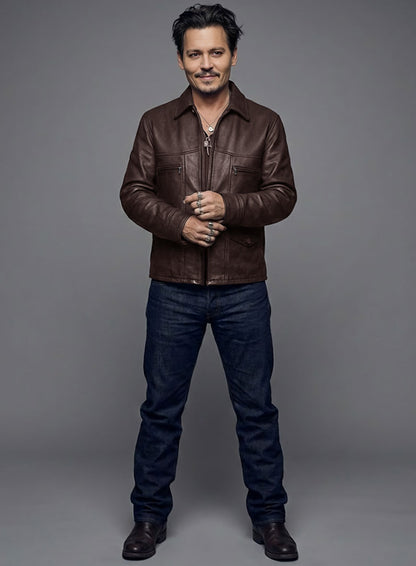Johnny Depp Leather Jacket #1