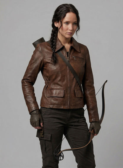 Katniss Hunger Games Leather Jacket