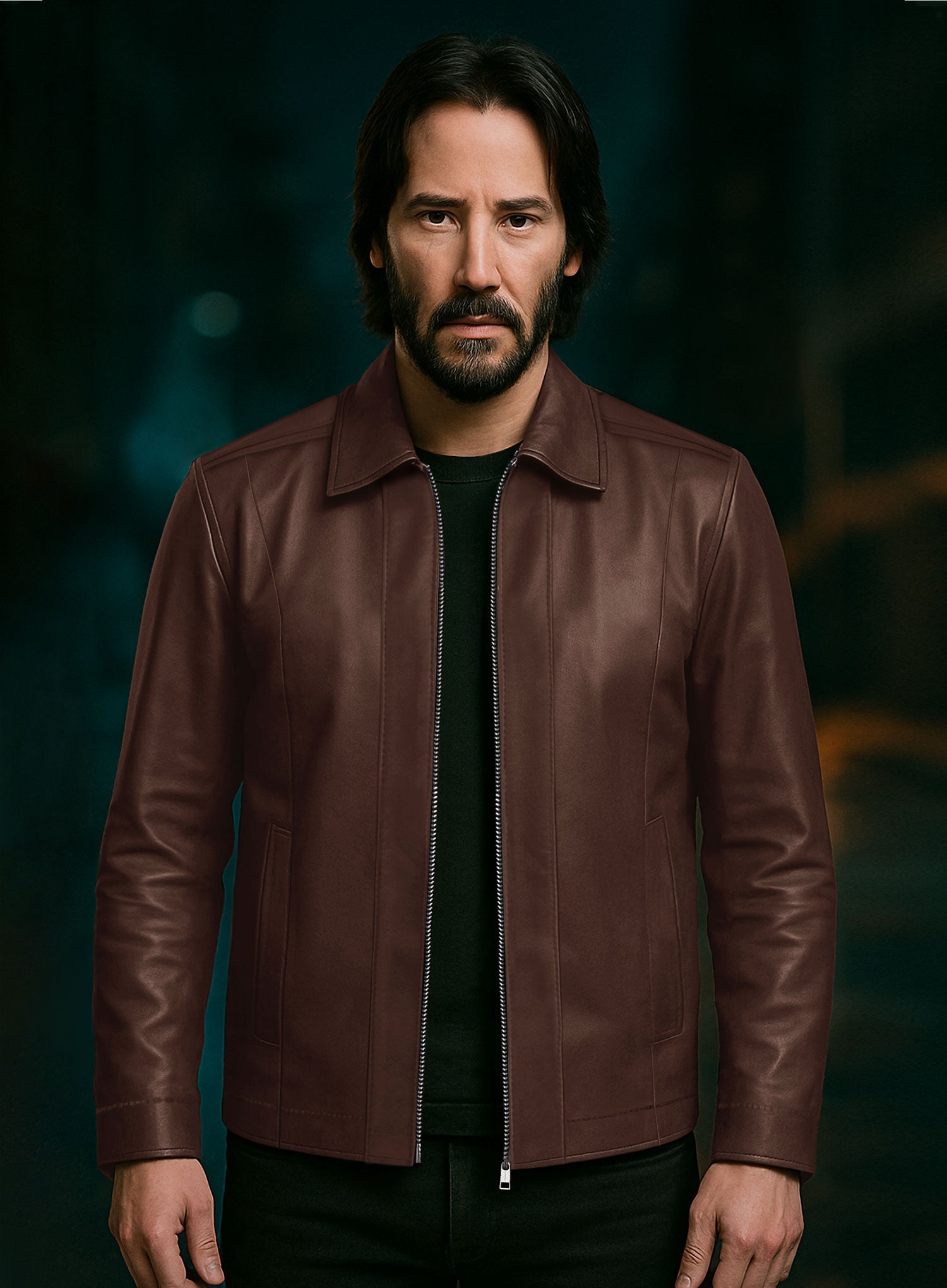 Mens Keanu Reeves John Wick Leather Jacket by LeatherCult Mens Keanu Reeves John Wick Leather Jacket by LeatherCult