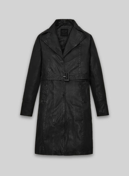 Kim Kardashian Leather Long Coat