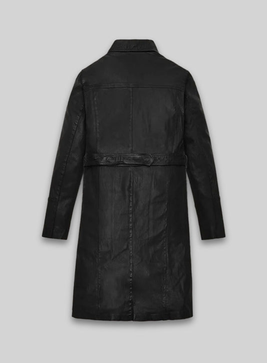 Kim Kardashian Leather Long Coat