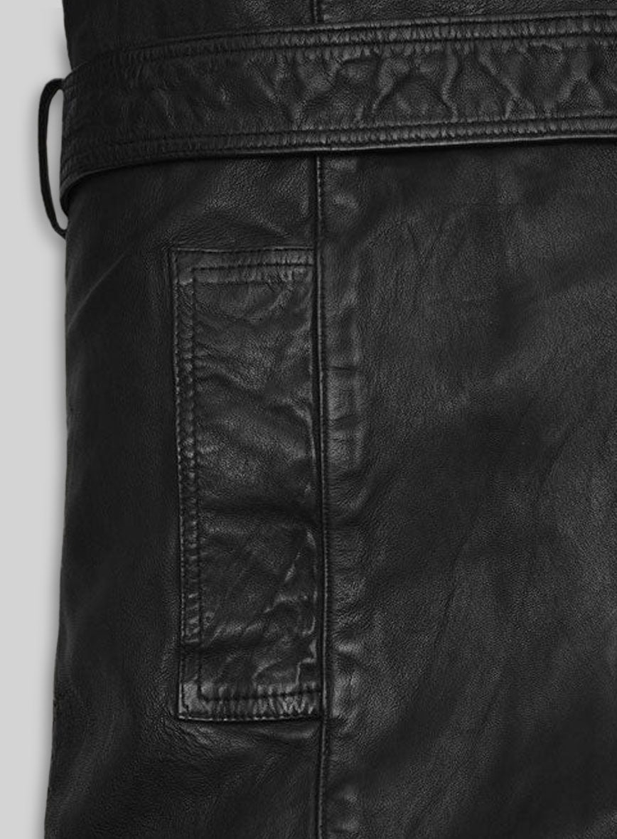 Kim Kardashian Leather Long Coat
